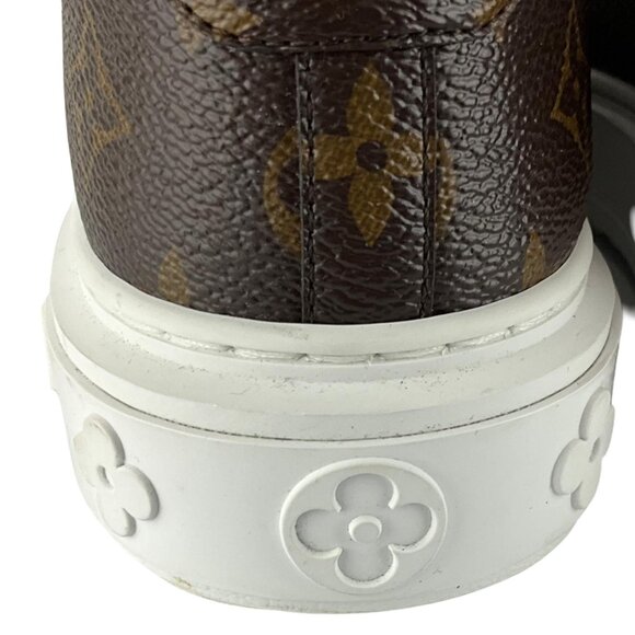 Louis Vuitton Women's Time Out Brown LV Monogram Sneakers Sz 38 Pre-Owned - Picture 7 of 10